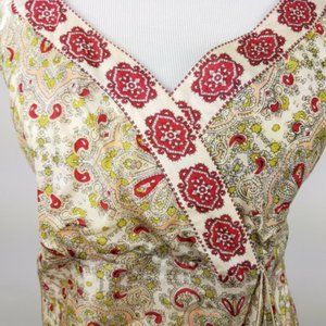 100% Silk Paisley Print Sleeveless Top